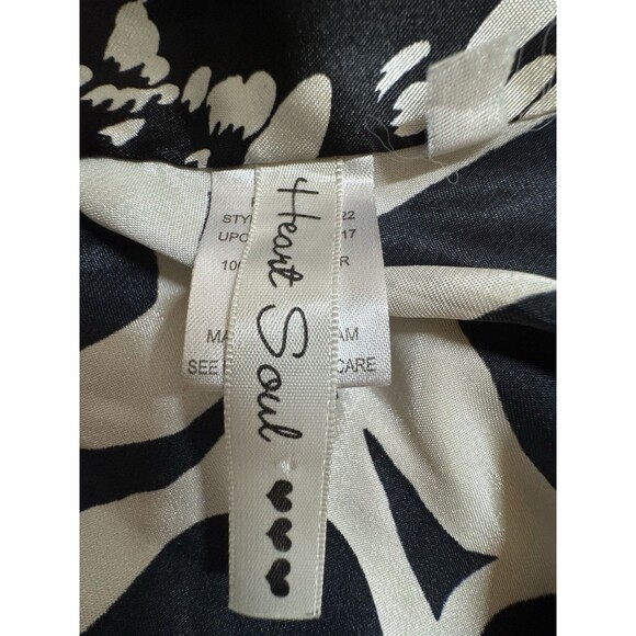 Vintage 90s y2k halter top heart & soul silky Mod handkerchief Tie Black White M - Picture 5 of 7